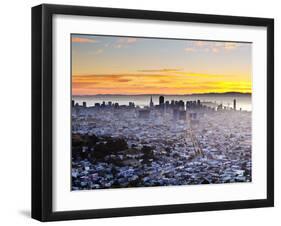 City Skyline Viewed from Twin Peaks, San Francisco, California, USA-Gavin Hellier-Framed Photographic Print