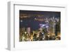 City skyline viewed from Victoria Peak by night, Hong Kong, China, Asia-Fraser Hall-Framed Photographic Print