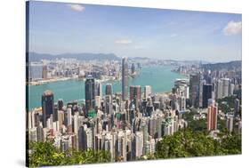 City skyline, viewed from Victoria Peak, Hong Kong, China, Asia-Fraser Hall-Stretched Canvas