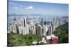 City skyline, viewed from Victoria Peak, Hong Kong, China, Asia-Fraser Hall-Stretched Canvas