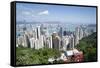 City skyline, viewed from Victoria Peak, Hong Kong, China, Asia-Fraser Hall-Framed Stretched Canvas