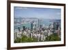 City skyline, viewed from Victoria Peak, Hong Kong, China, Asia-Fraser Hall-Framed Photographic Print