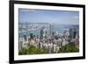 City skyline, viewed from Victoria Peak, Hong Kong, China, Asia-Fraser Hall-Framed Photographic Print