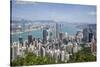 City skyline, viewed from Victoria Peak, Hong Kong, China, Asia-Fraser Hall-Stretched Canvas