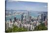 City skyline, viewed from Victoria Peak, Hong Kong, China, Asia-Fraser Hall-Stretched Canvas