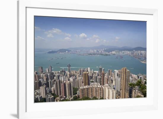 City skyline, viewed from Victoria Peak, Hong Kong, China, Asia-Fraser Hall-Framed Photographic Print