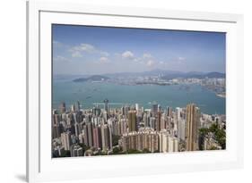 City skyline, viewed from Victoria Peak, Hong Kong, China, Asia-Fraser Hall-Framed Photographic Print