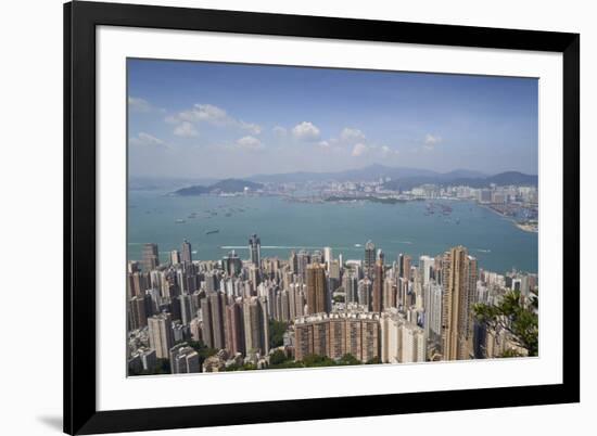 City skyline, viewed from Victoria Peak, Hong Kong, China, Asia-Fraser Hall-Framed Photographic Print