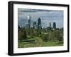 City Skyline Viewed over Park, Perth, Western Australia, Australia, Pacific-Gavin Hellier-Framed Photographic Print