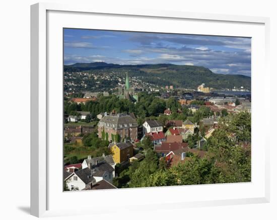 City Skyline with Cathedral and Mollenberg, Trondheim, Norway, Scandinavia, Europe-Simanor Eitan-Framed Photographic Print