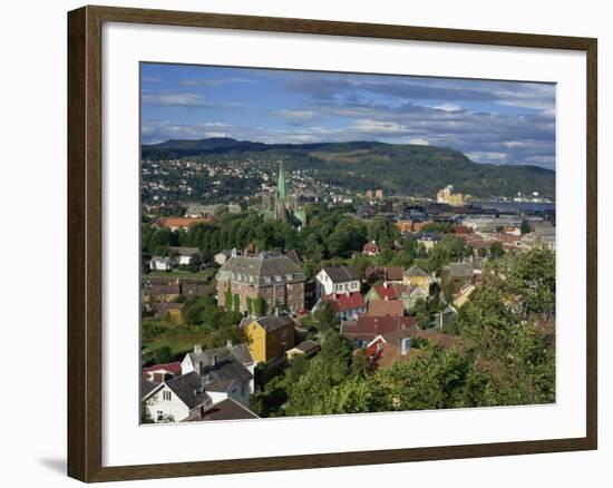 City Skyline with Cathedral and Mollenberg, Trondheim, Norway, Scandinavia, Europe-Simanor Eitan-Framed Photographic Print