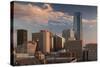 City Skyline with Devon Tower at Dusk, Oklahoma City, Oklahoma, USA-Walter Bibikow-Stretched Canvas