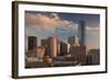 City Skyline with Devon Tower at Dusk, Oklahoma City, Oklahoma, USA-Walter Bibikow-Framed Photographic Print