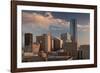 City Skyline with Devon Tower at Dusk, Oklahoma City, Oklahoma, USA-Walter Bibikow-Framed Photographic Print