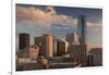 City Skyline with Devon Tower at Dusk, Oklahoma City, Oklahoma, USA-Walter Bibikow-Framed Photographic Print