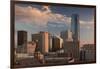 City Skyline with Devon Tower at Dusk, Oklahoma City, Oklahoma, USA-Walter Bibikow-Framed Photographic Print