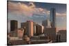 City Skyline with Devon Tower at Dusk, Oklahoma City, Oklahoma, USA-Walter Bibikow-Stretched Canvas
