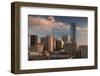 City Skyline with Devon Tower at Dusk, Oklahoma City, Oklahoma, USA-Walter Bibikow-Framed Photographic Print