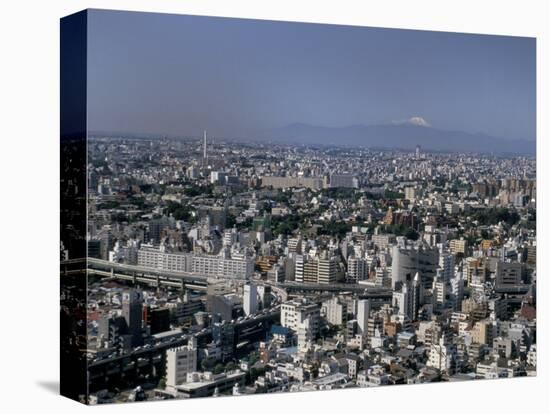 City Skyline with Mount Fuji Beyond, Tokyo, Japan-Gavin Hellier-Stretched Canvas