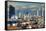 City Skyline with the Alps in the Background, Milan, Lombardy, Italy-Stefano Politi Markovina-Framed Stretched Canvas