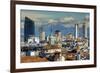 City Skyline with the Alps in the Background, Milan, Lombardy, Italy-Stefano Politi Markovina-Framed Photographic Print