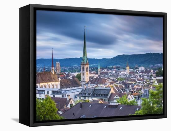 City Skyline, Zurich, Switzerland-Jon Arnold-Framed Stretched Canvas