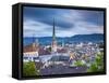 City Skyline, Zurich, Switzerland-Jon Arnold-Framed Stretched Canvas