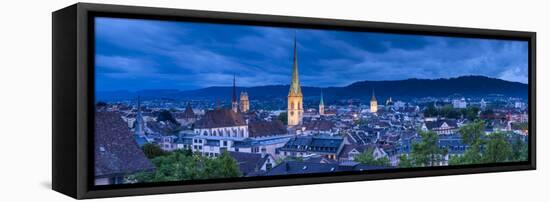 City Skyline, Zurich, Switzerland-Jon Arnold-Framed Stretched Canvas