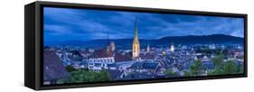 City Skyline, Zurich, Switzerland-Jon Arnold-Framed Stretched Canvas