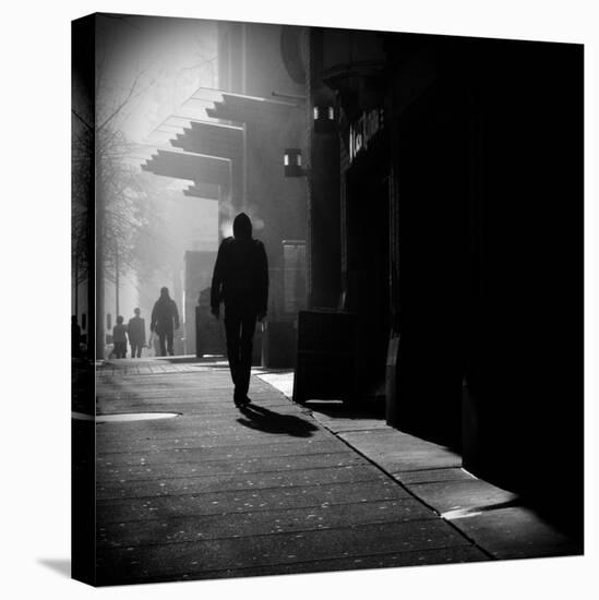 City Streets in Fog-Sharon Wish-Stretched Canvas