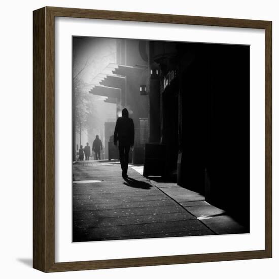 City Streets in Fog-Sharon Wish-Framed Photographic Print