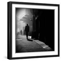 City Streets in Fog-Sharon Wish-Framed Photographic Print