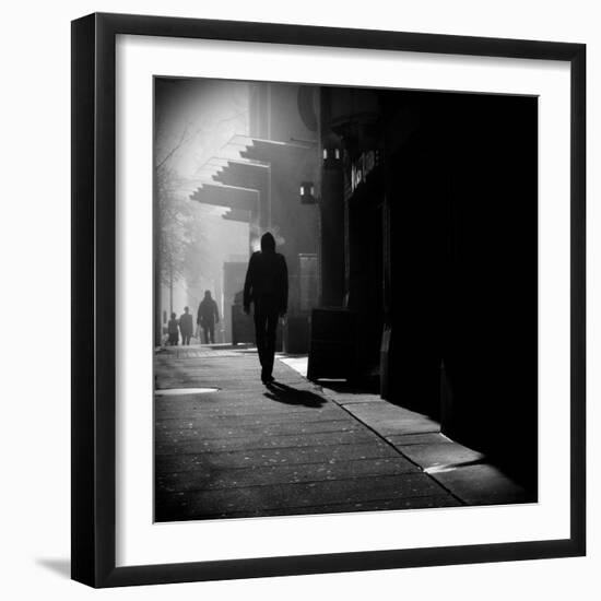 City Streets in Fog-Sharon Wish-Framed Photographic Print