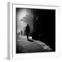 City Streets in Fog-Sharon Wish-Framed Photographic Print