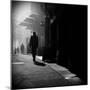 City Streets in Fog-Sharon Wish-Mounted Photographic Print