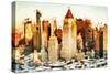 City Sunset - In the Style of Oil Painting-Philippe Hugonnard-Stretched Canvas