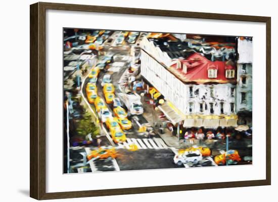 City Taxis II - In the Style of Oil Painting-Philippe Hugonnard-Framed Giclee Print