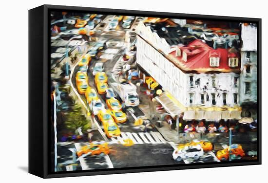 City Taxis II - In the Style of Oil Painting-Philippe Hugonnard-Framed Stretched Canvas