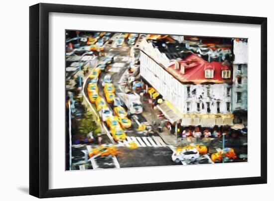 City Taxis II - In the Style of Oil Painting-Philippe Hugonnard-Framed Giclee Print