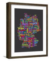 City Text Map of Germany-Michael Tompsett-Framed Art Print