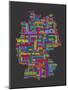 City Text Map of Germany-Michael Tompsett-Mounted Art Print