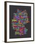 City Text Map of Germany-Michael Tompsett-Framed Art Print