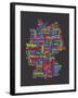 City Text Map of Germany-Michael Tompsett-Framed Art Print