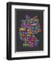 City Text Map of Germany-Michael Tompsett-Framed Art Print