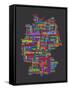 City Text Map of Germany-Michael Tompsett-Framed Stretched Canvas