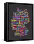 City Text Map of Germany-Michael Tompsett-Framed Stretched Canvas