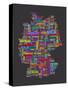 City Text Map of Germany-Michael Tompsett-Stretched Canvas