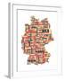 City Text Map of Germany-Michael Tompsett-Framed Art Print