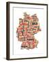 City Text Map of Germany-Michael Tompsett-Framed Art Print