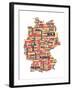 City Text Map of Germany-Michael Tompsett-Framed Art Print